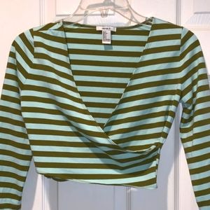 Forever 21 striped wrap top + 💥FREE GIFT💥!